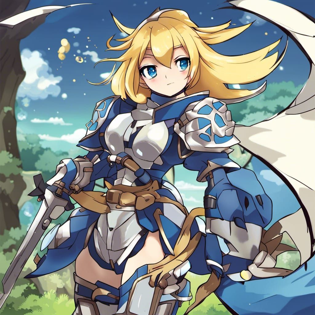 Ceruledge Pokémon Gijinka: Anime-Style Female Knight