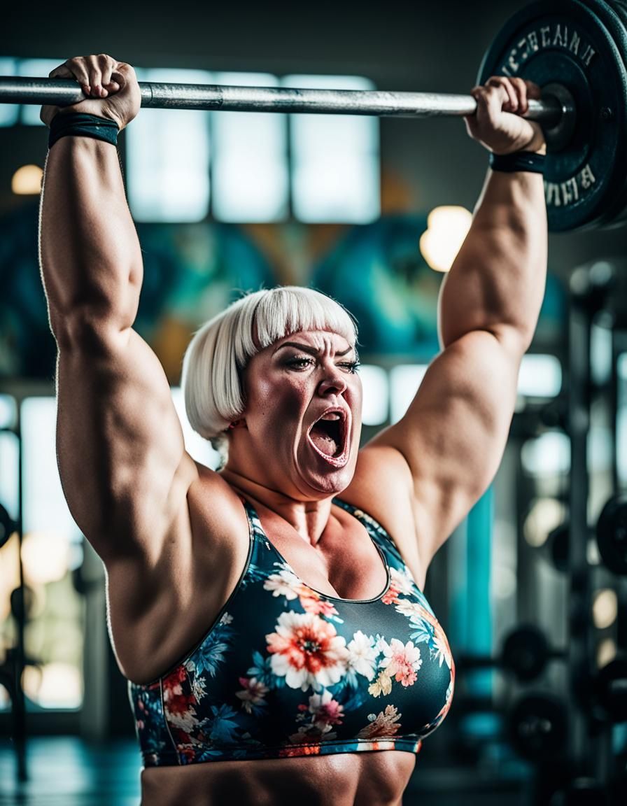 Strong Plus-Size Fitness Model Lifts Barbell in Empowering P...