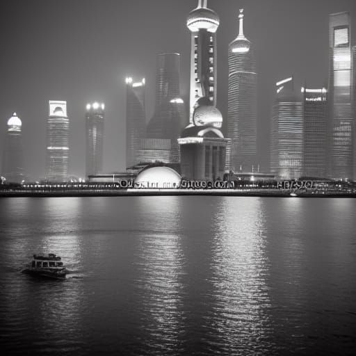 The Bund Shanghai in Black and White Photography
