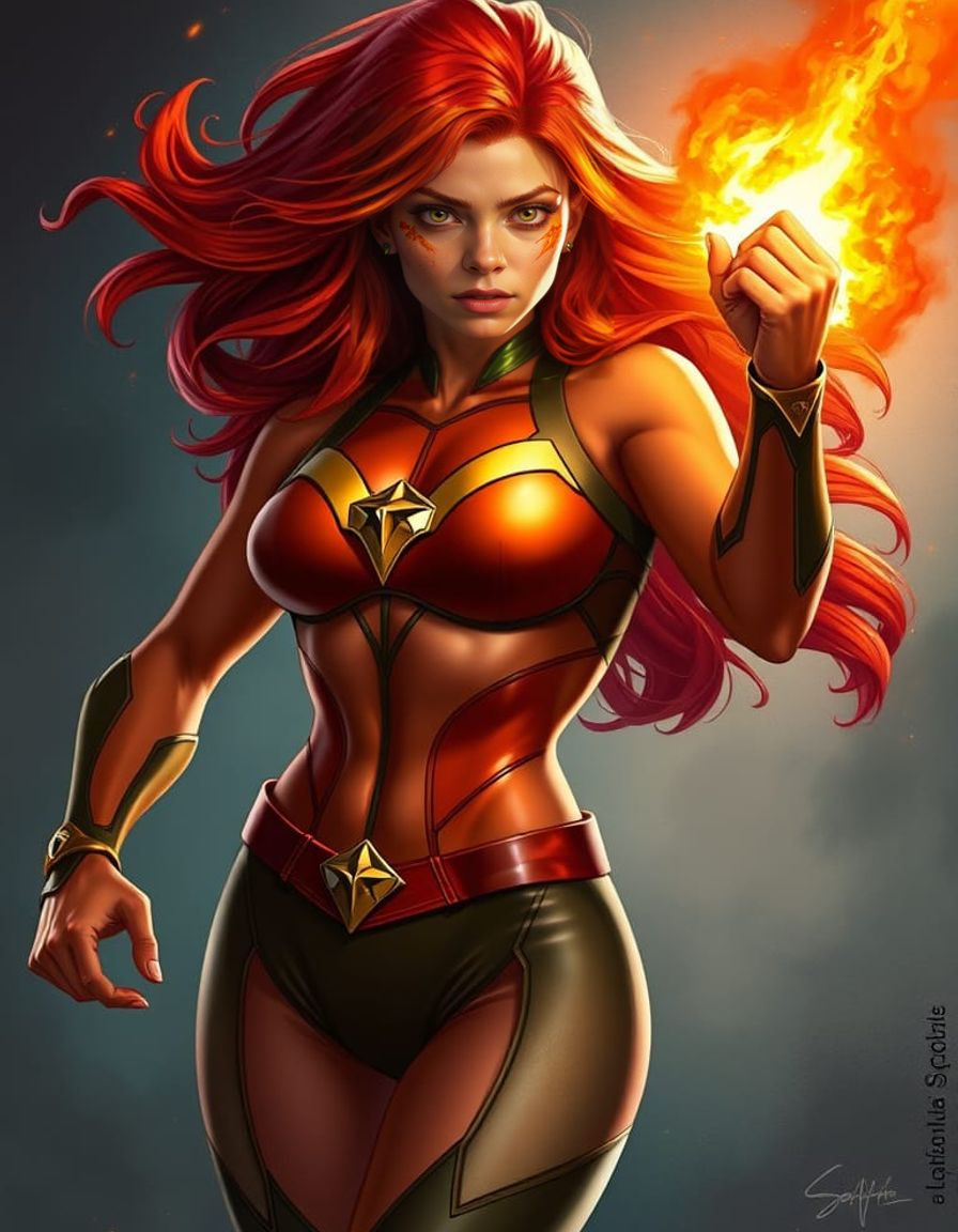 Alien Princess Starfire: Cinematic Superheroine Portrait