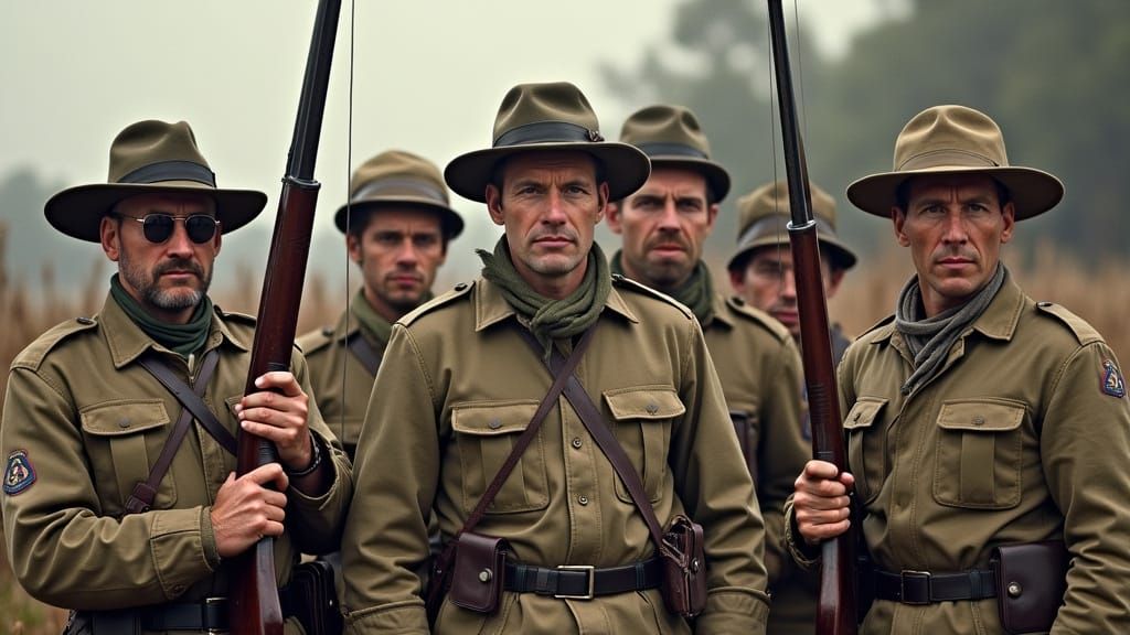 Special Forces Veterans with Oversized Knives and Rifles