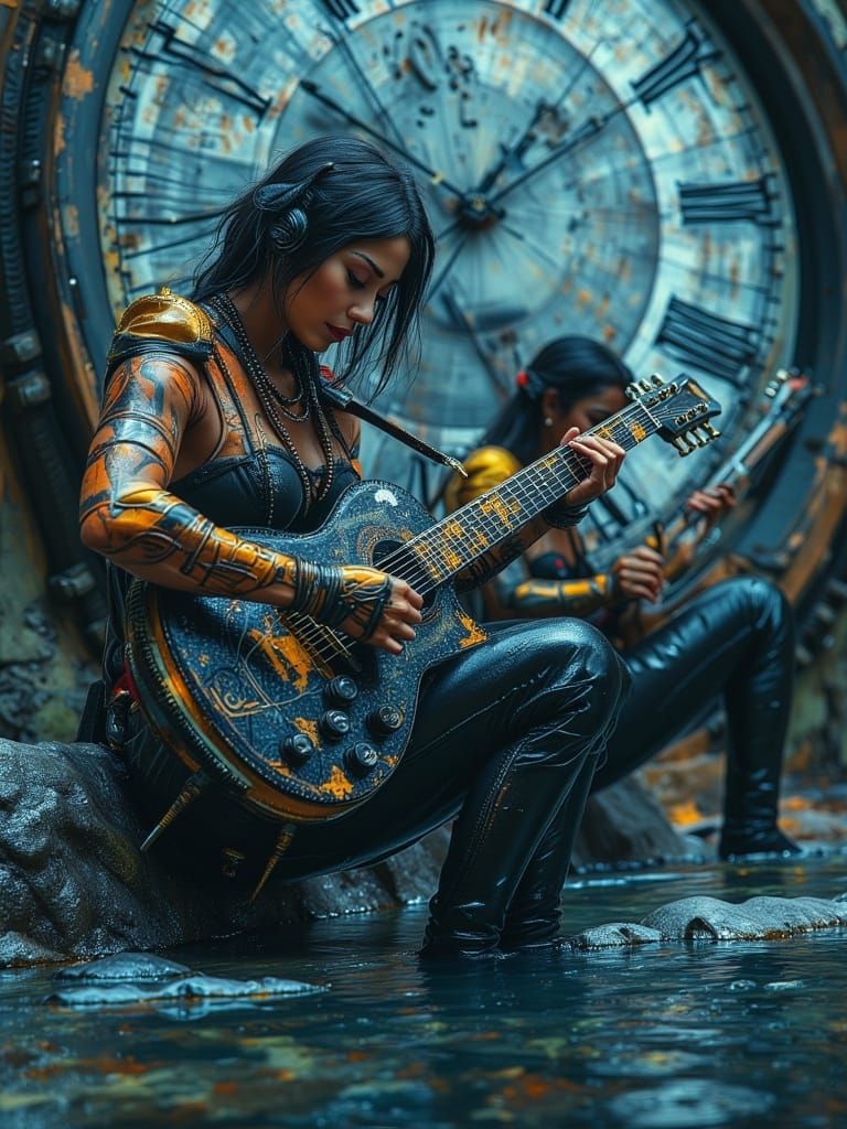 Futuristic Musicians in a Cyberpunk Dreamscape