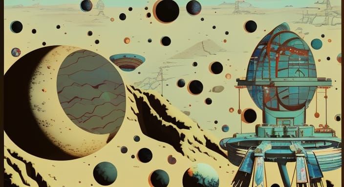 Cosmic Moon Resort: Hyperrealistic Graphic Novel Art