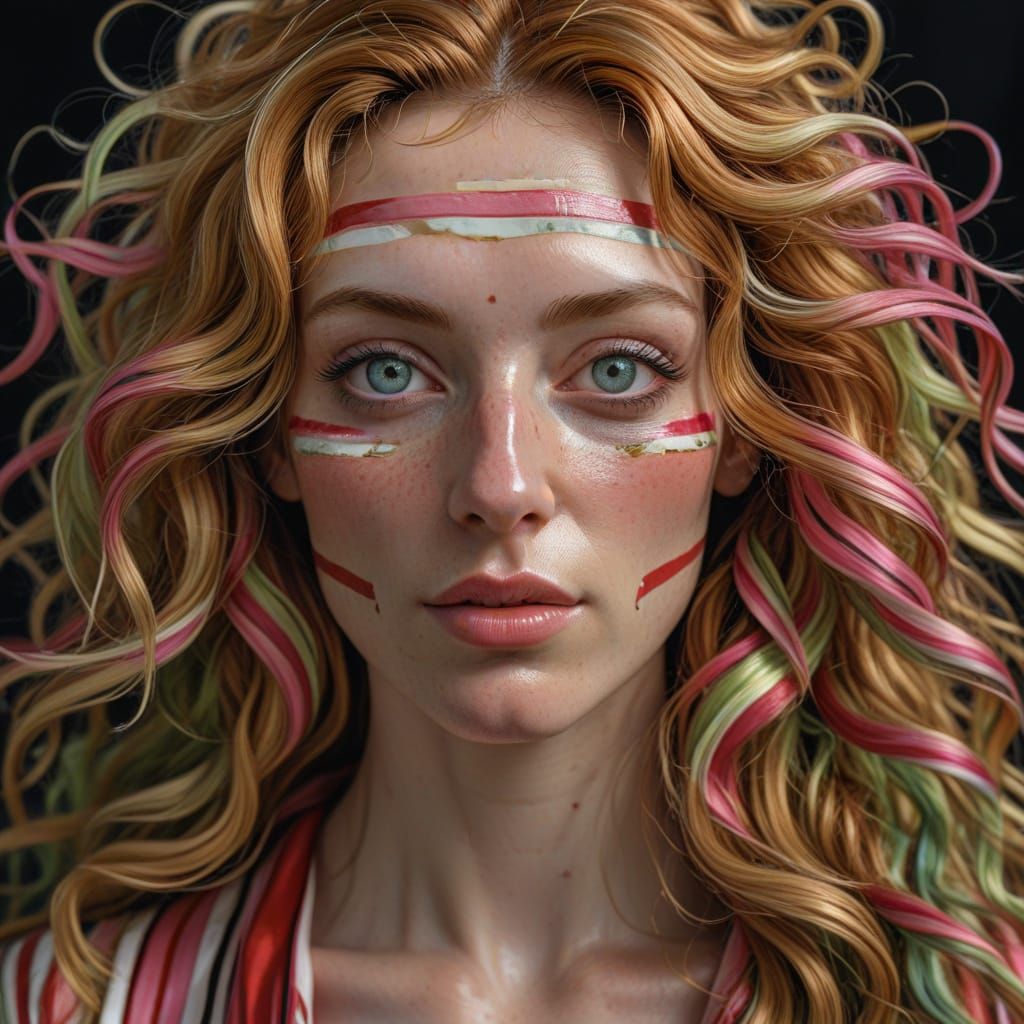 Golden Goddess in Botticelli Style