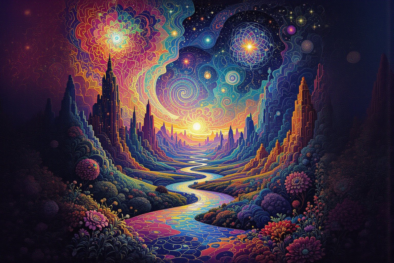 Psychedelic Visuals: Abstract Patterns and Colors