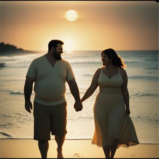 Romantic Beach Walk in Golden Hour Light