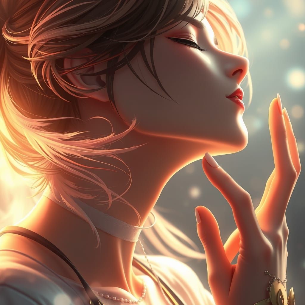 Sensual Moment Before Great Journey Unfolds in Cyberpunk Sty...