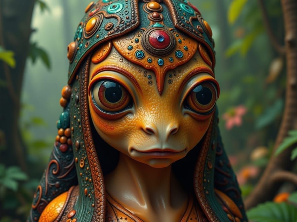 Ethereal Snalia Woman in Luminous Forest