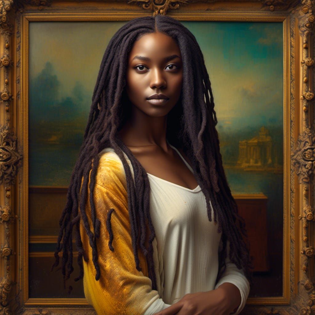 Melanin Mona Lisa with Locs