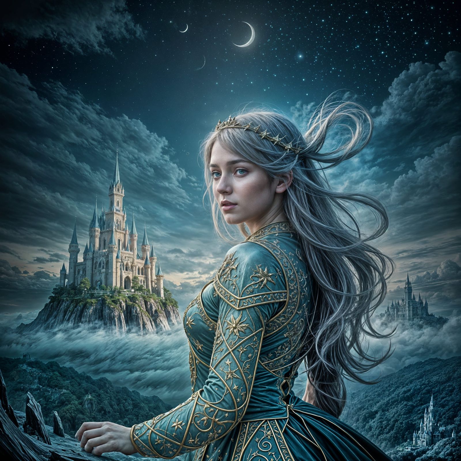 Majestic Underwater Castle Fantasy Art