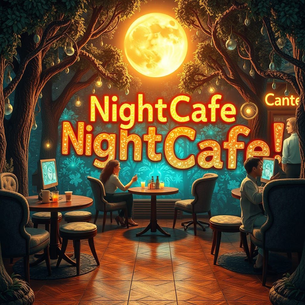 Surreal Nightlife at NightCafe Studio in Glowing Light
