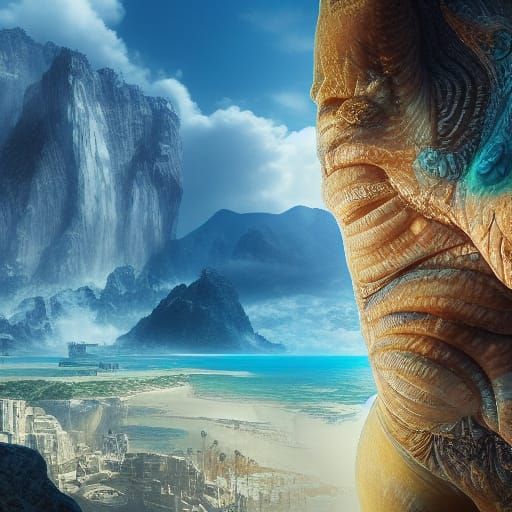 Epic Grand Blue Cinematic Digital Matte Painting