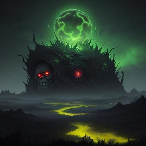 Nightmarish Iridescent Entity in Dark Fantasy Style