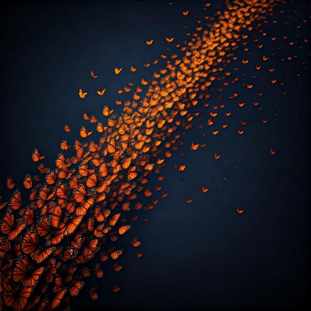 Monarch Butterfly Migration: Detailed Matte Painting