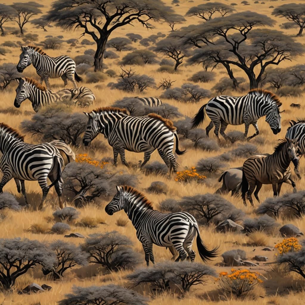 Zebra Blazing Through an African Dreamscape