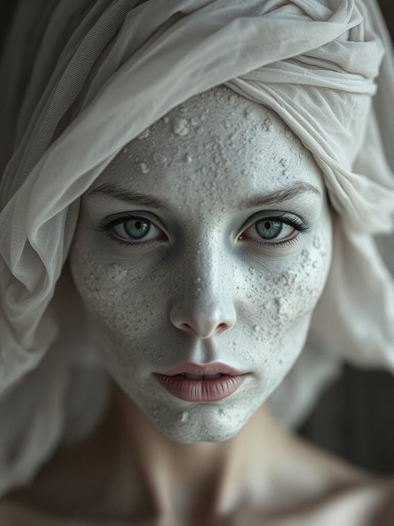 Ethereal Figures in Synthetic Lava Rock Texture