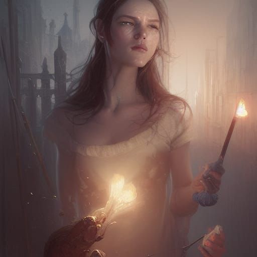 Artist Paints the World: A Dark Fantasy Masterpiece