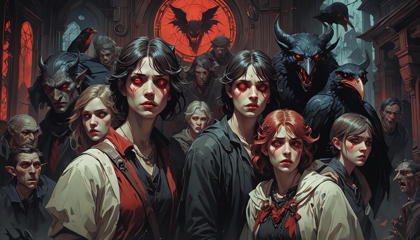 Horrified Students Trapped in Dark Fantasy Horror House