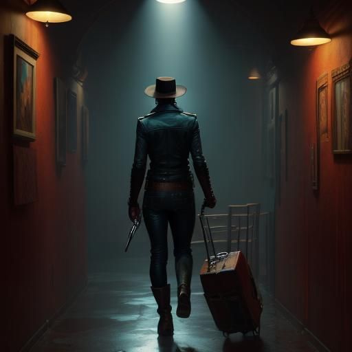 Mexican Woman Detective Examining Cloth, Hyperdetailed Conce...