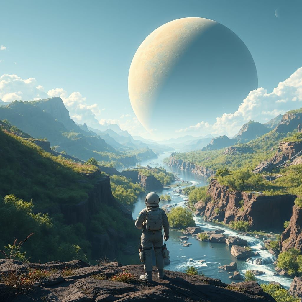 Astronaut Views Lush Terraformed Planet in Hopeful Sci-Fi St...