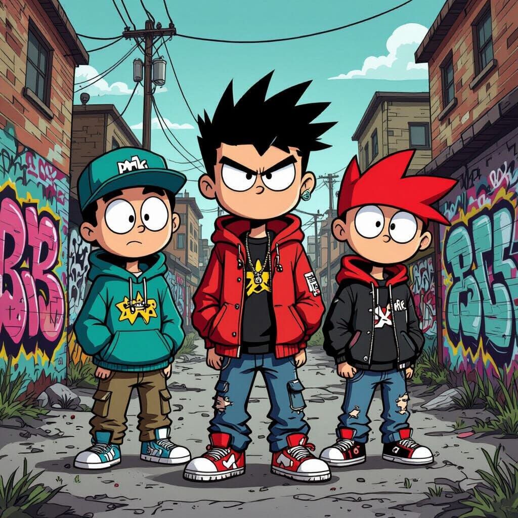 Ed Edd and Eddy in Streetwear Art