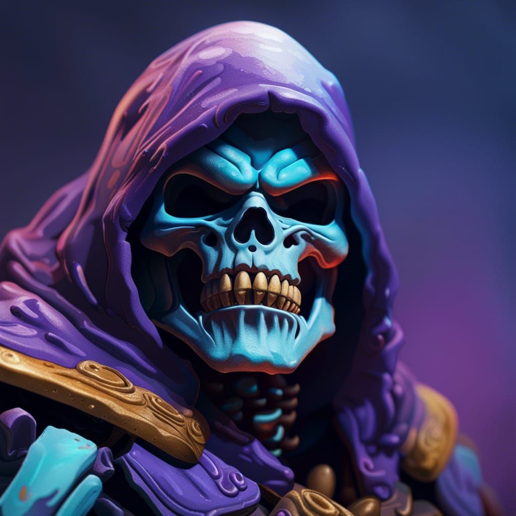 Hyperrealistic Skeletor Concept Art with Side Lighting