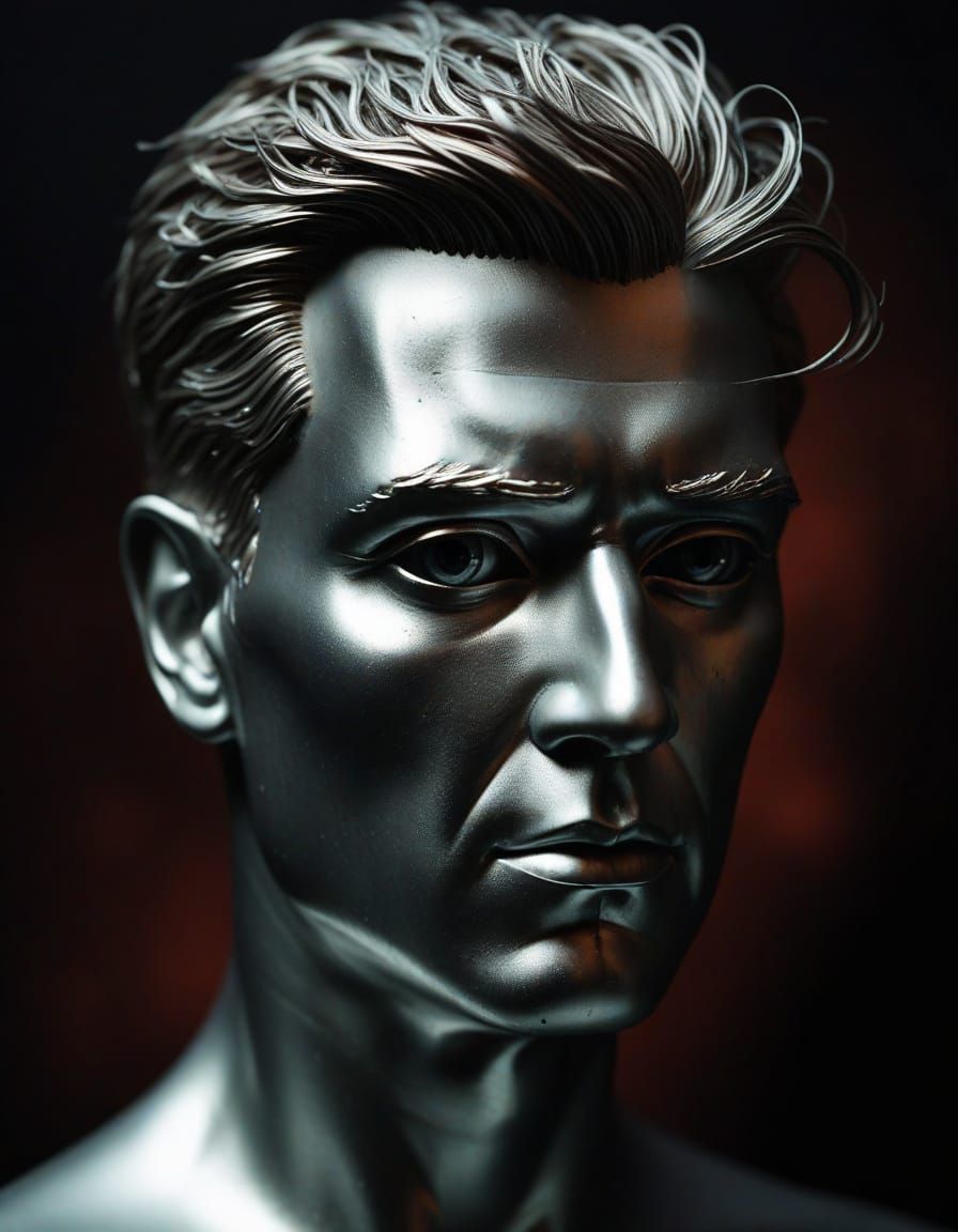 Eerie Surreal Figure in Mixed Media Art