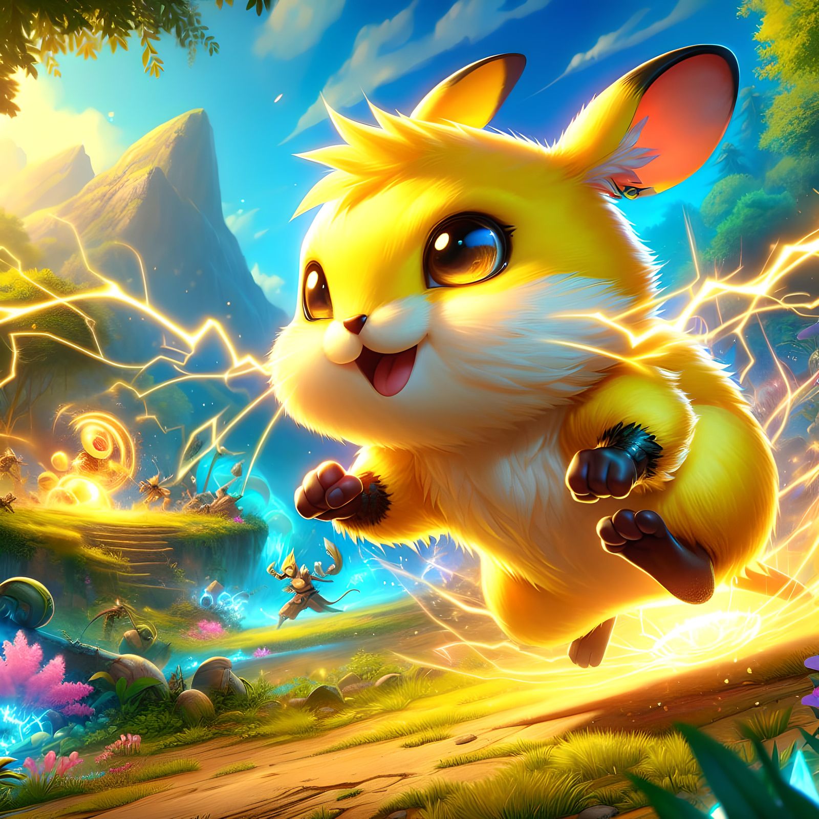 Electric Rodent Adventure: A Vibrant 3D Animation