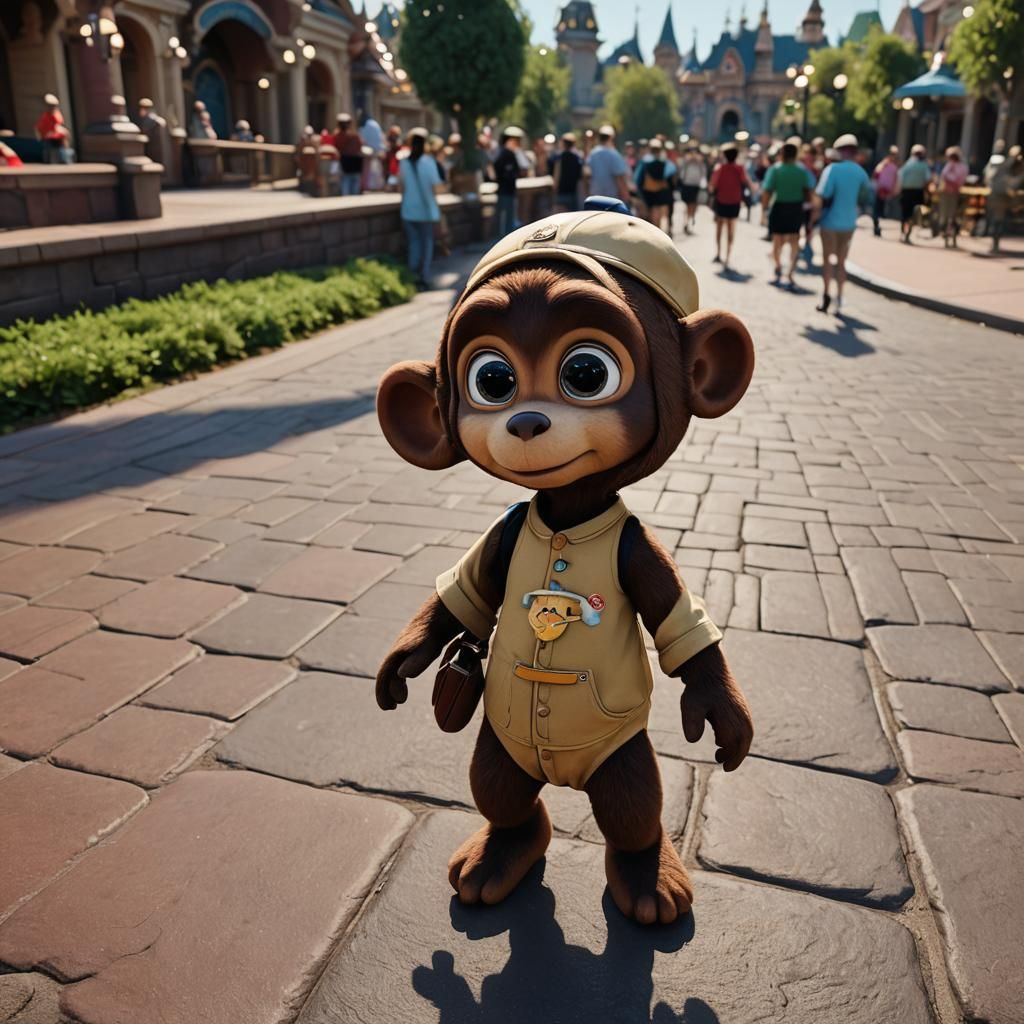 Chiburashka Visits Disneyland: 3D Render