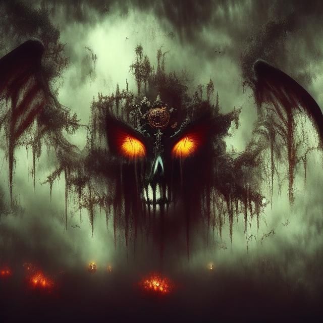 Frightening Angelic Figure in Dark Surrealism