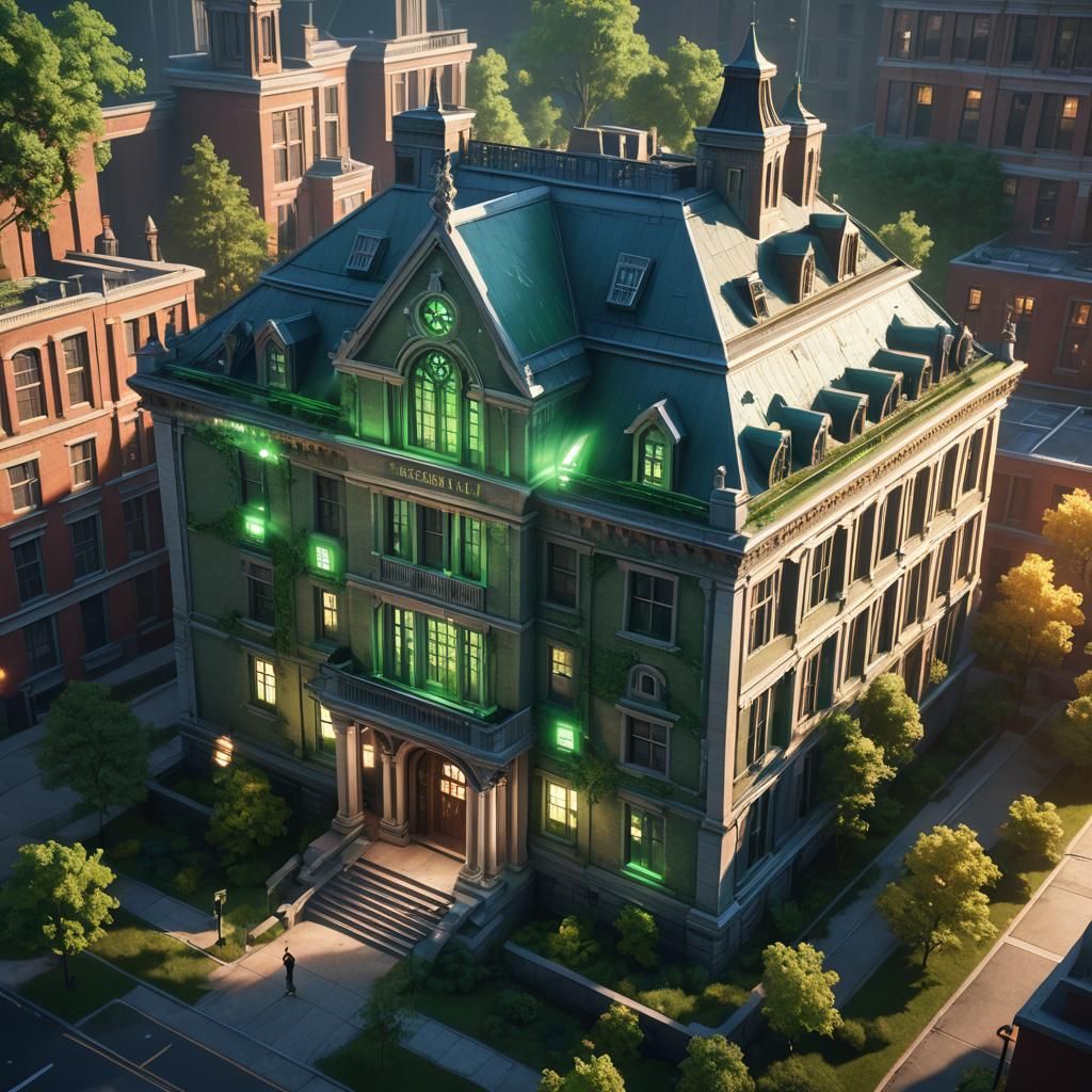 Eerie Green Glow at University Science Center