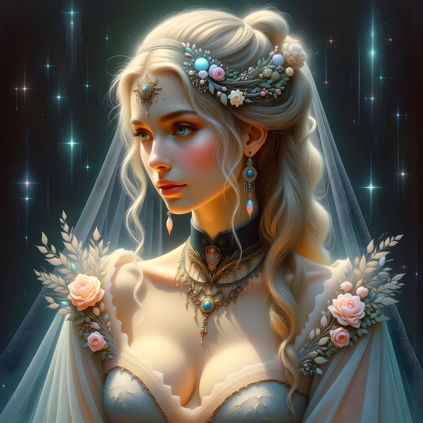 Norse Goddess of Love with Blonde Hair and Blue Eyes