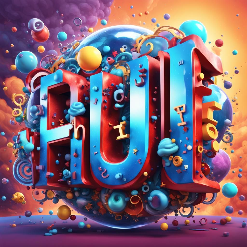 Epic 3D Word Art: "FUN!" in Digital Painting