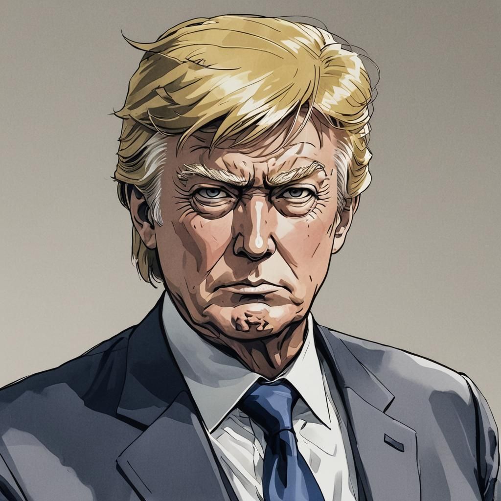 Donald Trump as Anime Character, Manga Style
