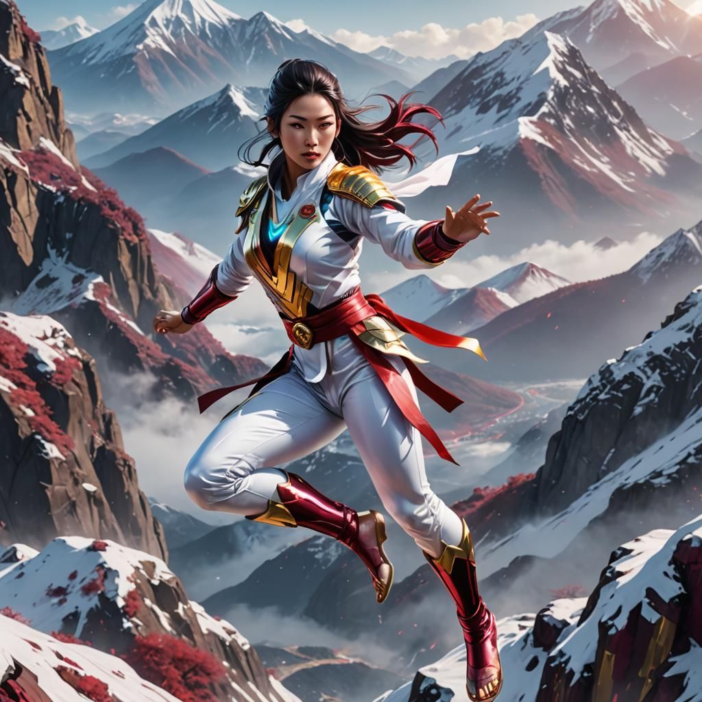 Snow ninja superhero