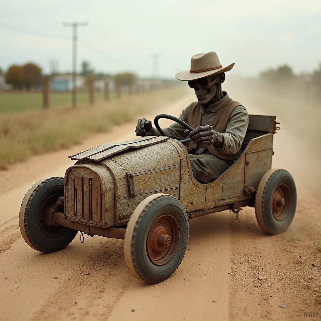 Whimsical Steampunk Go-Kart with Wooden Coffin Chassis