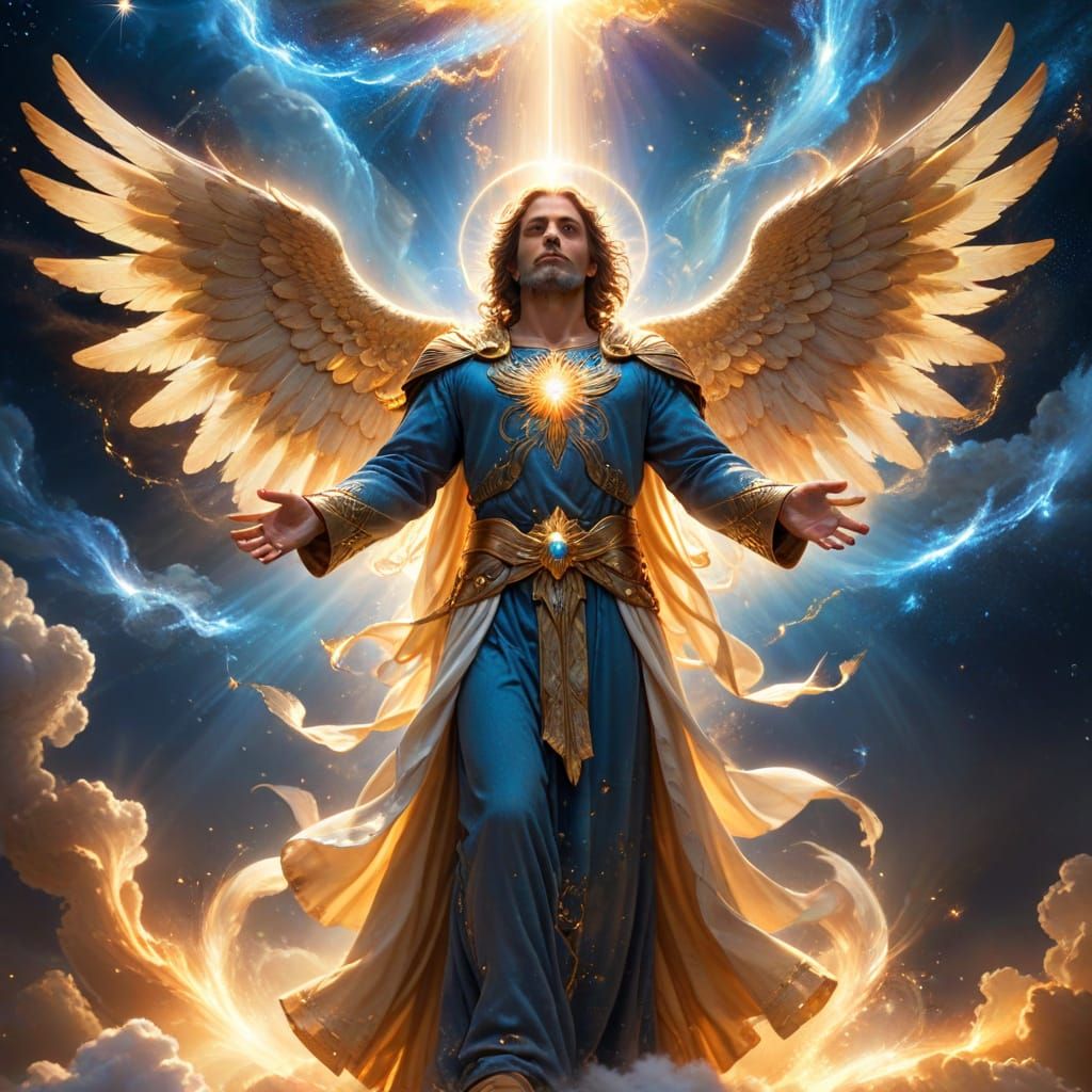 Angel of the Divine Realm in Ethereal Glory