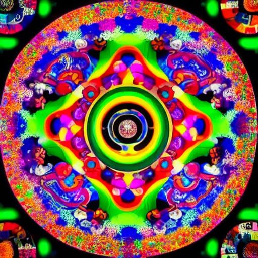 Vibrant Night Market Scene in Whimsical Surrealism