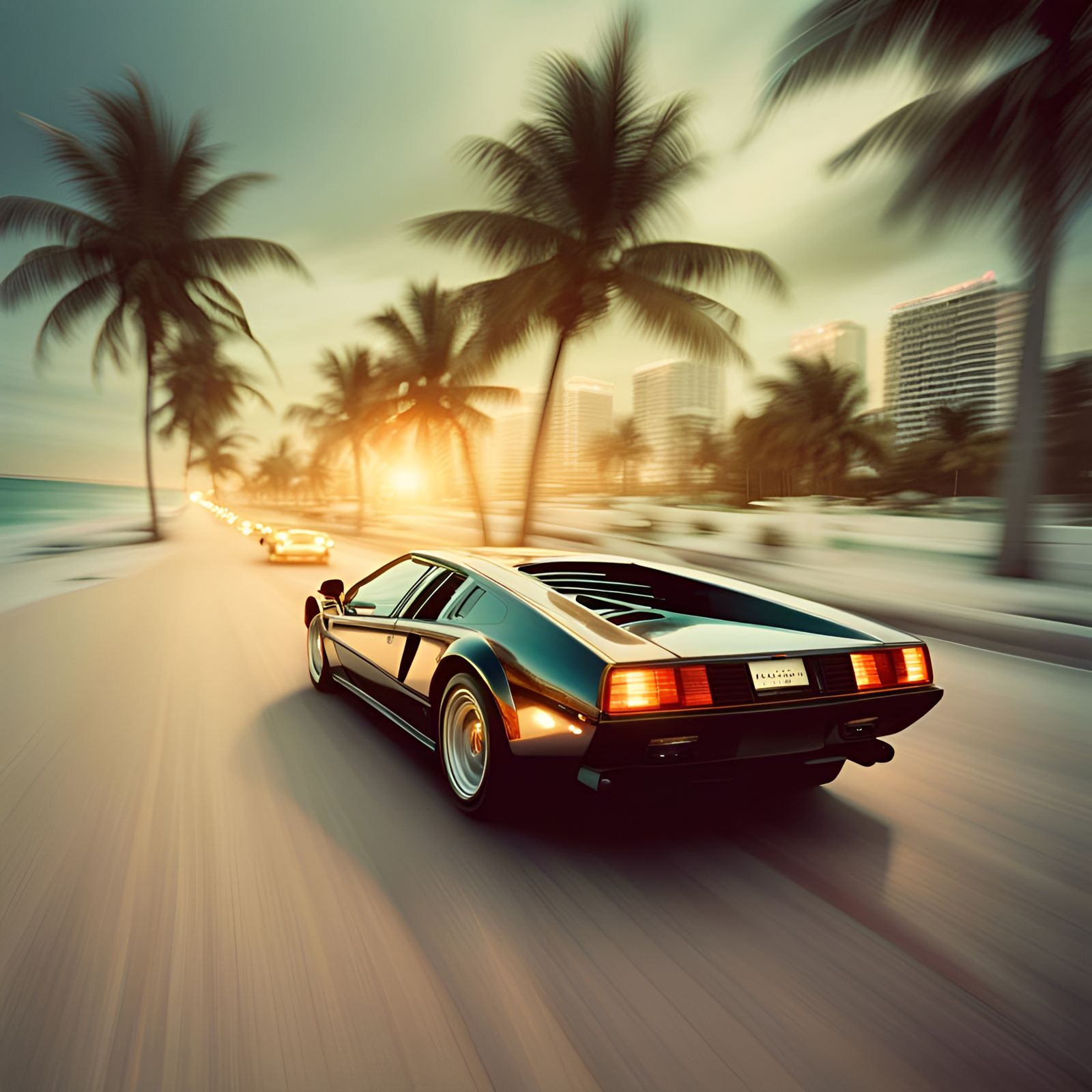 Miami Beach Supercar in 1980s Style