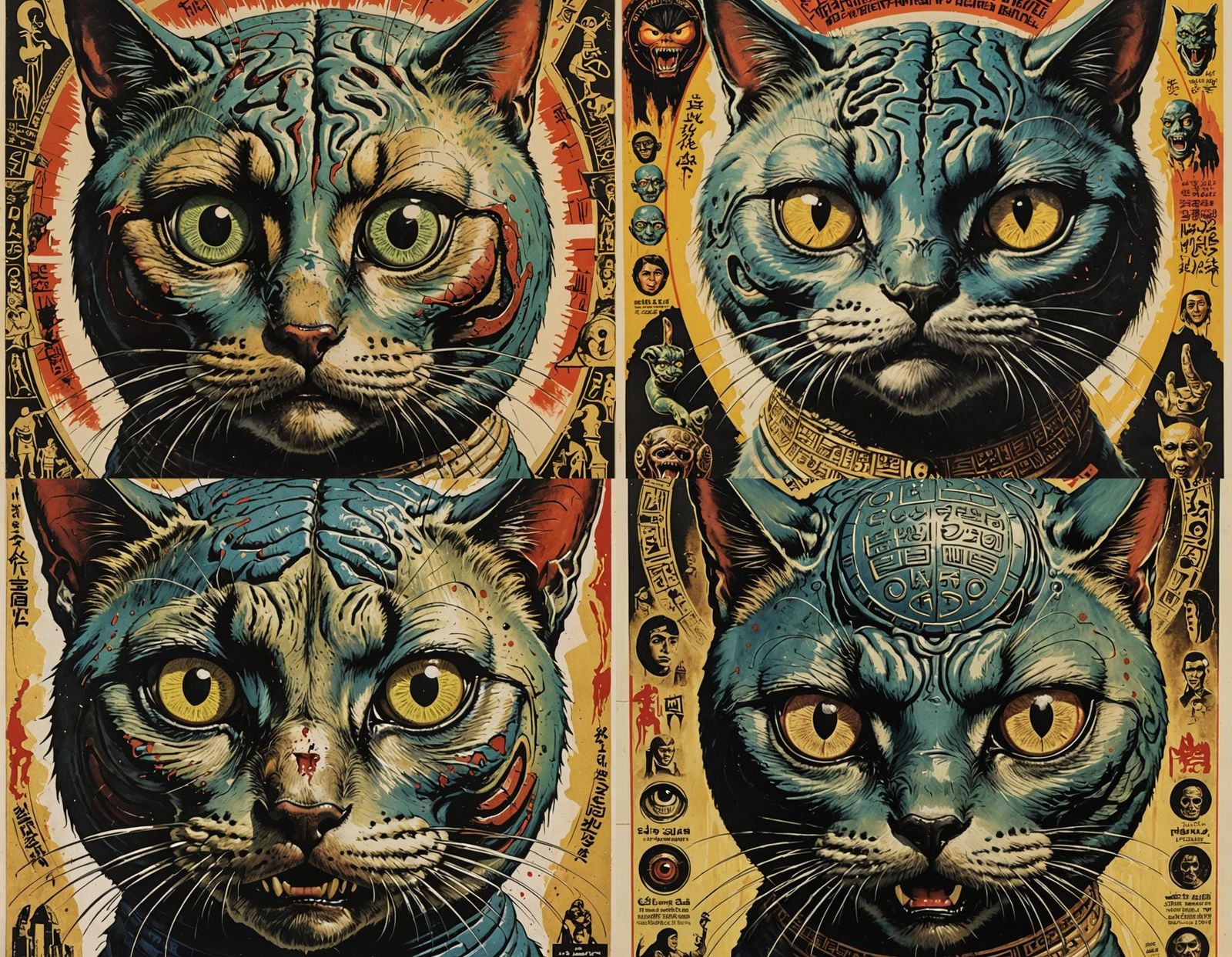 1960s Horror: Egyptian Cat Homunculus Movie Poster