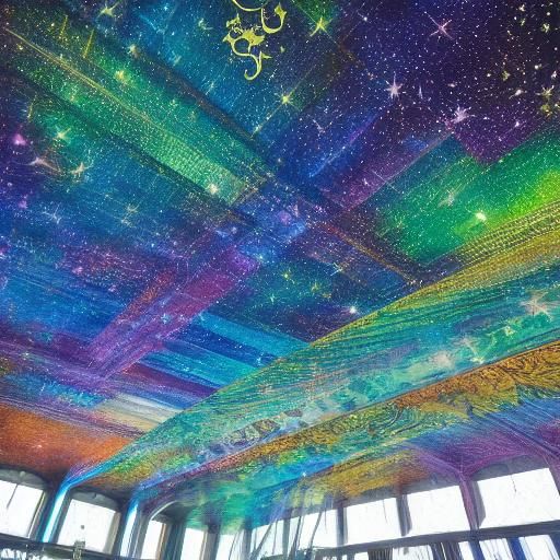 Ethereal Stargazing Canopy in Digital Art Style