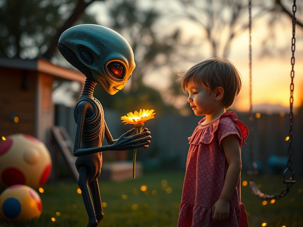 Alien Gift: Glowing Flower for a Child
