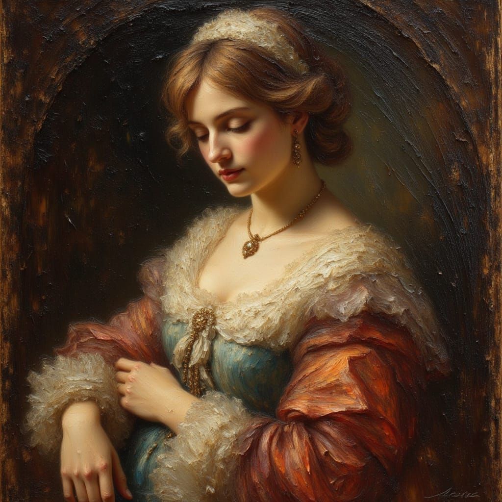 Baroque Lady Portrait in Caravaggio Style