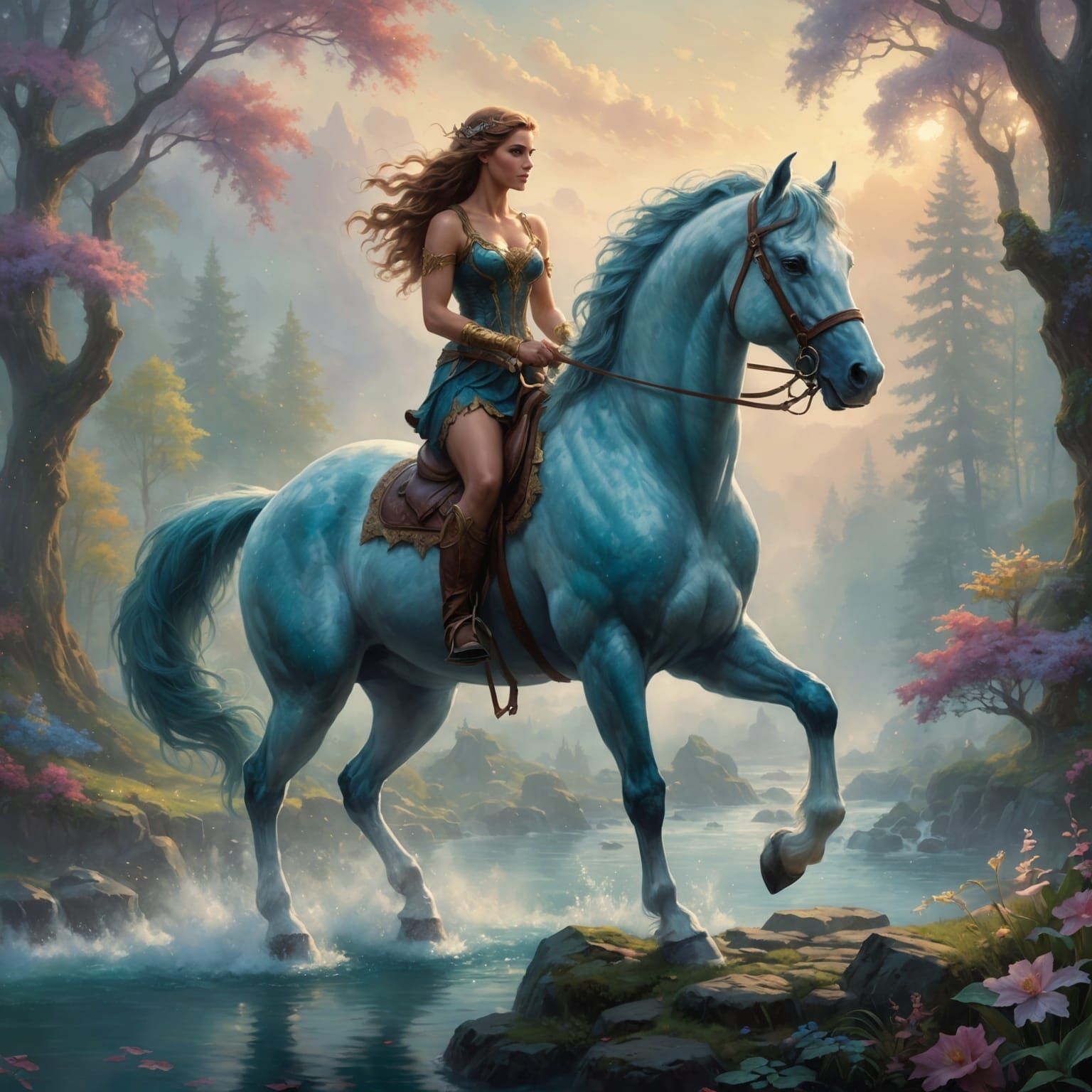 Ethereal Centaur in Hyperdetailed Fantasy Landscape