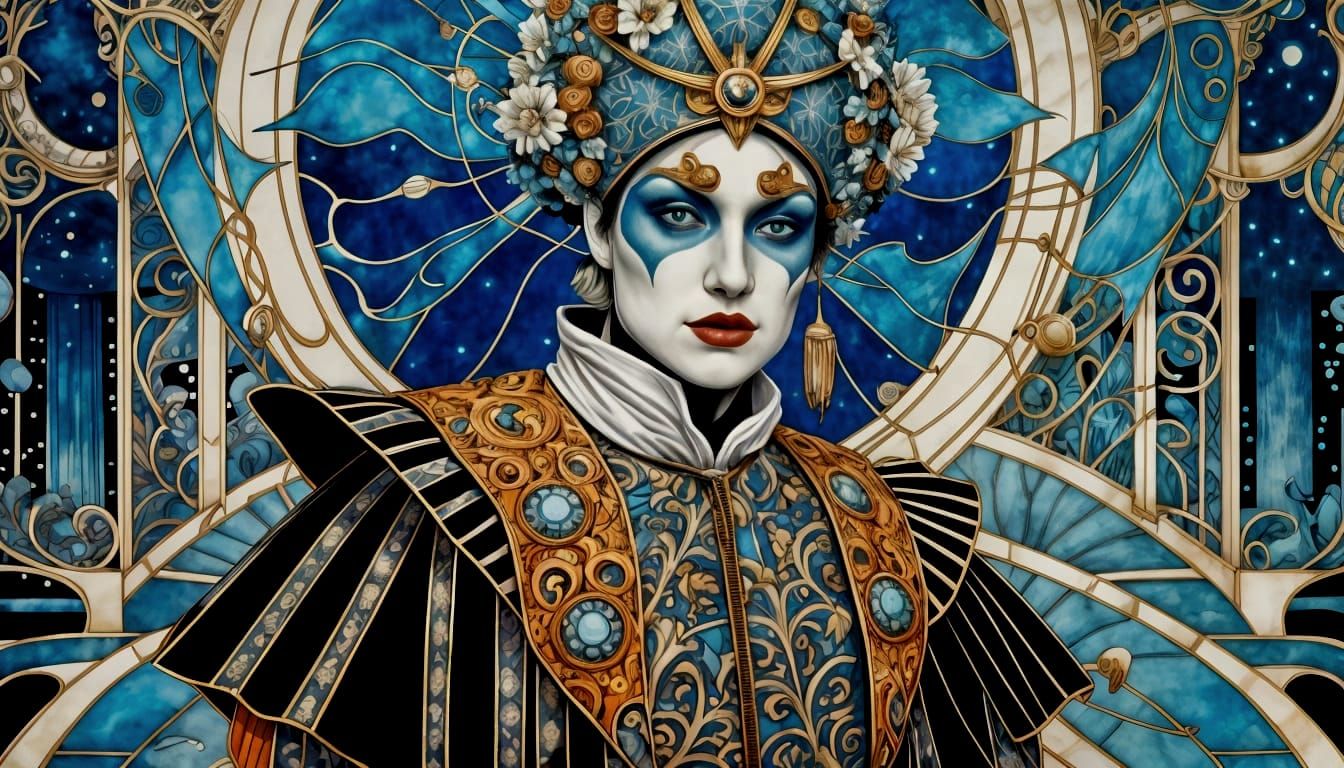 Rock n Roll Pierrot in Glass Labyrinth: Graphic Novel Art