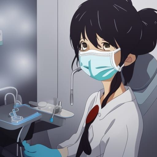Dentist Girl in Anime Style