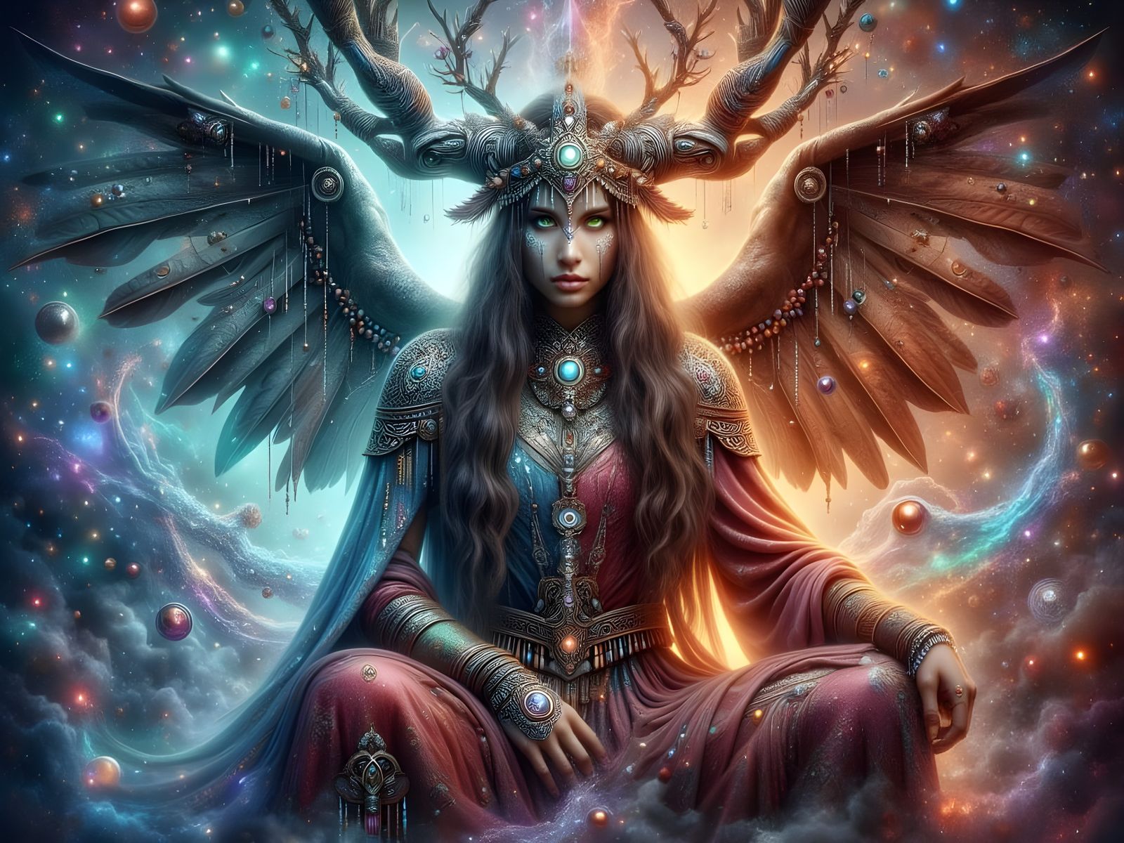 Cyberpunk Goddess of Fire and Ice Reigns Supreme