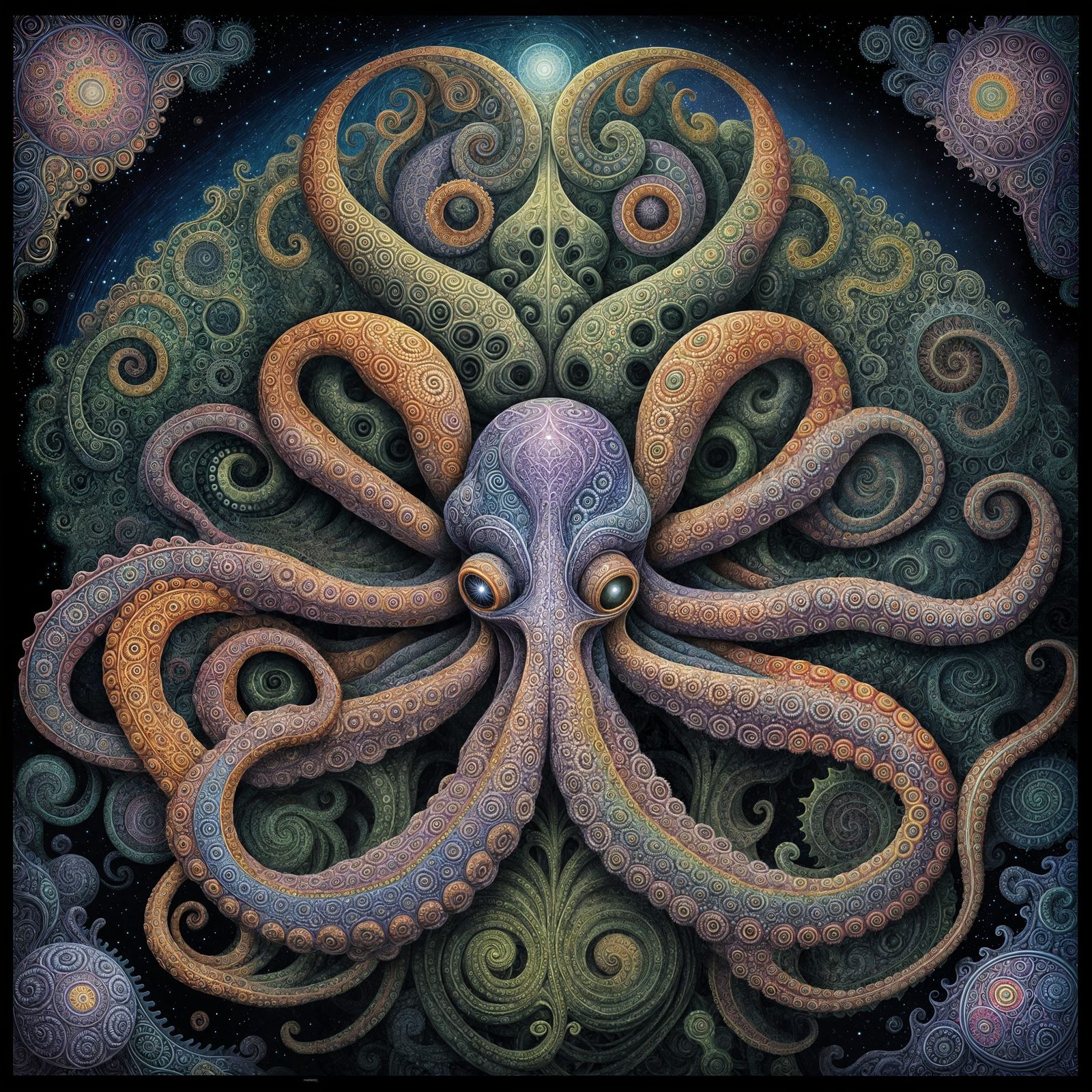 Psychedelic Octopus Space Garden: Fractal Art