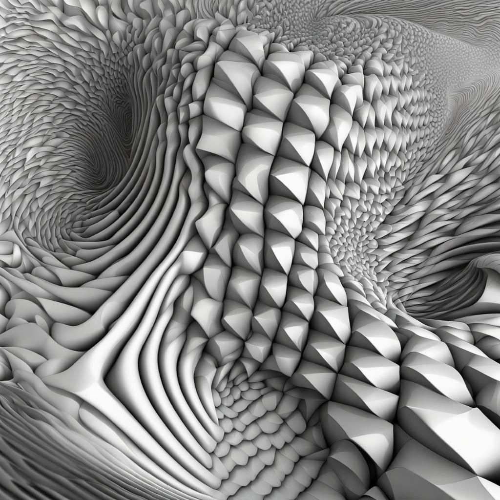 Abstract Fractal Crazy Diamond with 3D Shading
