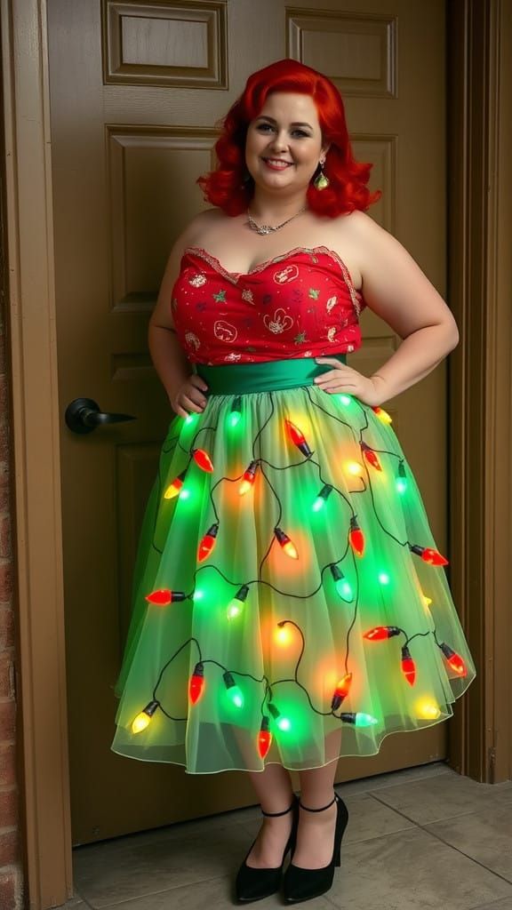 Sultry Plus-Size Model Celebrates Christmas in a Festive Fli...